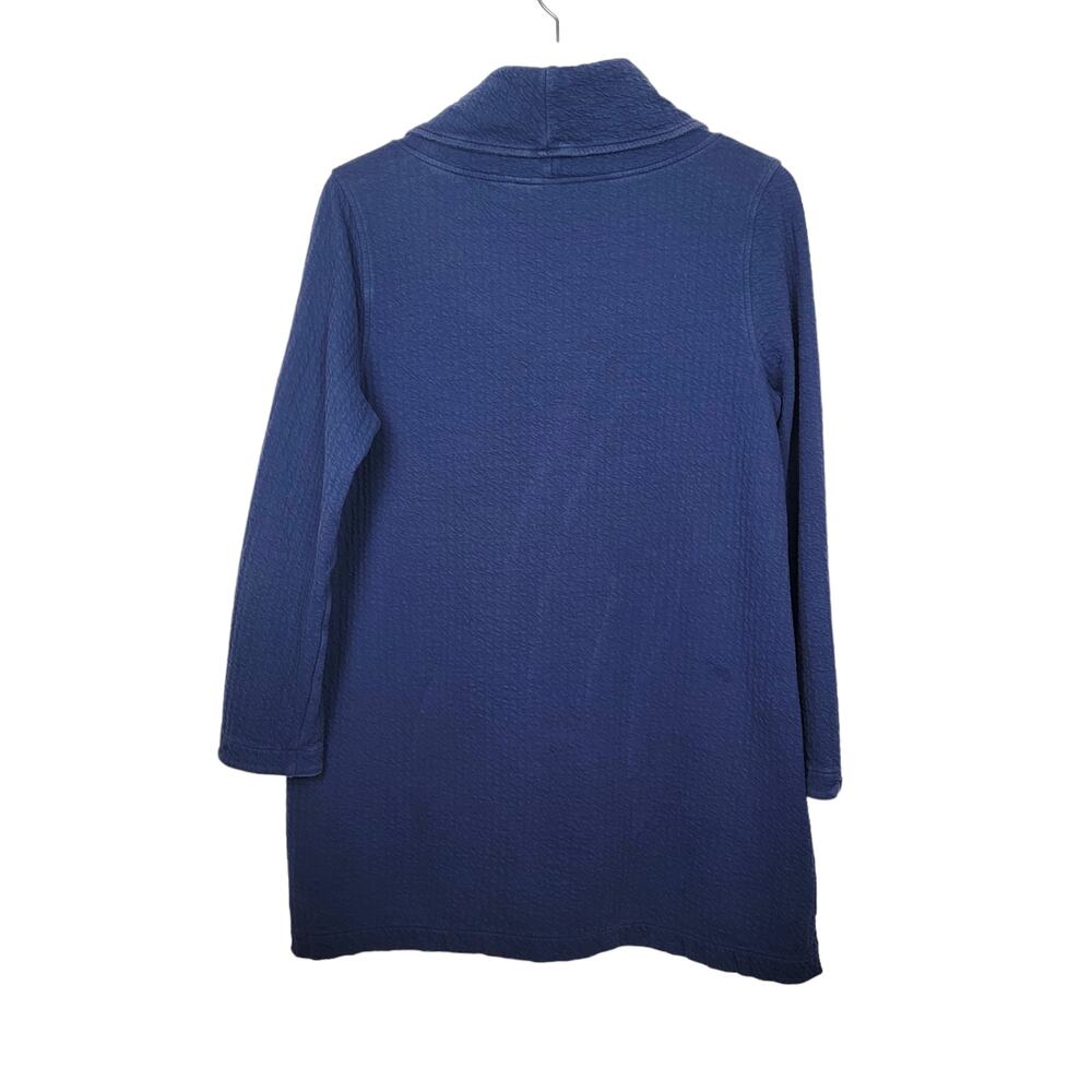 Soft Surroundings Easy Fit Skylar Cowl Neck Navy Blue Cotton Tunic - Size M - Picture 5 of 6